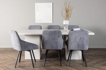 Rektangulär matgrupp Venture Home Grå Vit 6st - Møbler - Bord - Spisegrupper