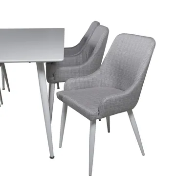 Rektangulär matgrupp Venture Home Grå Vit 6st - Møbler - Bord - Spisegrupper
