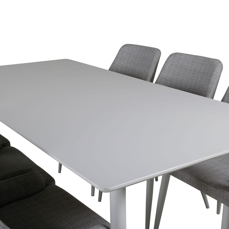 Rektangulär matgrupp Venture Home Grå Vit 6st - Møbler - Bord - Spisegrupper