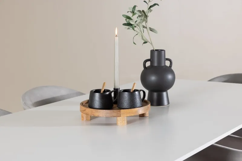 Rektangulär matgrupp Venture Home Grå Vit 6st - Møbler - Bord - Spisegrupper
