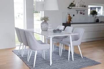 Rektangulär matgrupp Venture Home Grå Vit 6st - Møbler - Bord - Spisegrupper