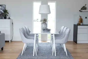Rektangulär matgrupp Venture Home Grå Vit 6st - Møbler - Bord - Spisegrupper