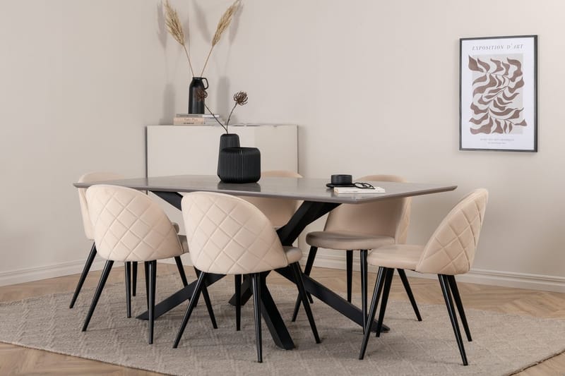 Rektangulär matgrupp Venture Home Grå - Møbler - Bord - Spisegrupper