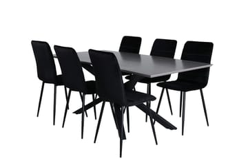 Rektangulär matgrupp Venture Home Grå - Møbler - Bord - Spisegrupper