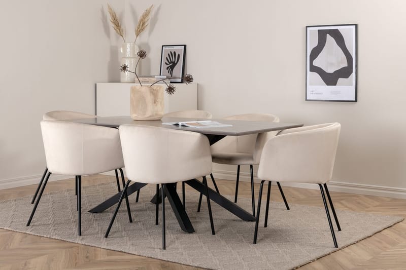 Rektangulär matgrupp Venture Home Grå - Møbler - Bord - Spisegrupper