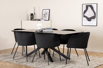 Rektangulär matgrupp Venture Home Grå - Møbler - Bord - Spisegrupper