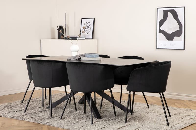 Rektangulär matgrupp Venture Home Grå - Møbler - Bord - Spisegrupper