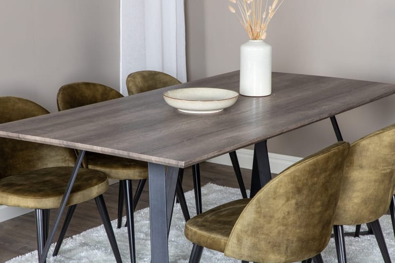 Rektangulär matgrupp Venture Home Grön Natur 6st - Møbler - Bord - Spisegrupper