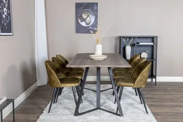 Rektangulär matgrupp Venture Home Grön Natur 6st - Møbler - Bord - Spisegrupper