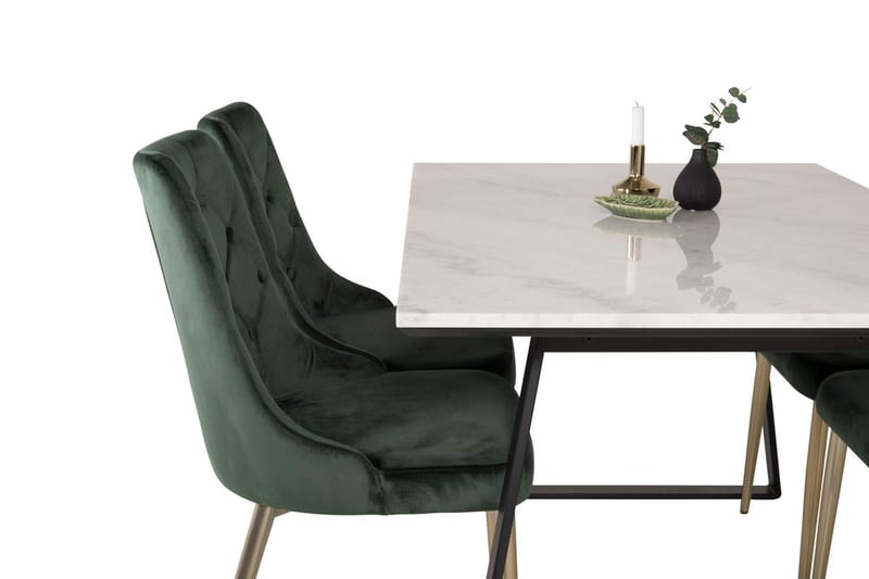Rektangulär matgrupp Venture Home Grön Svart 4st - Møbler - Bord - Spisegrupper