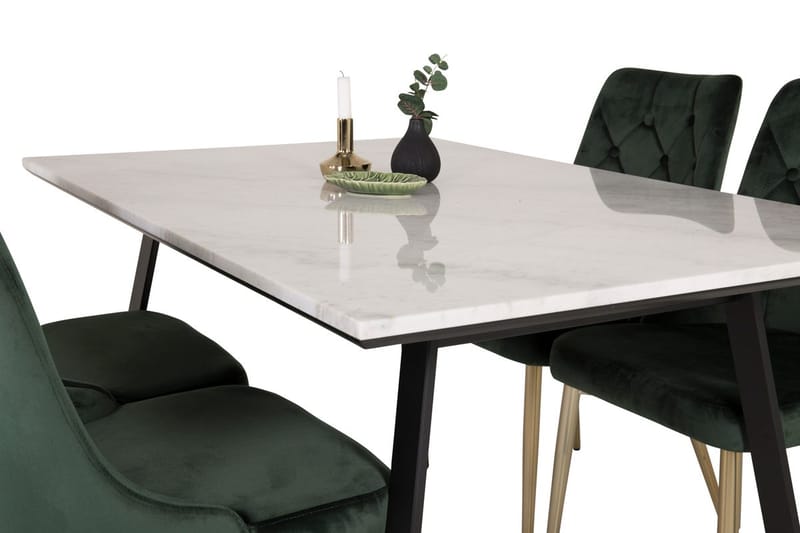 Rektangulär matgrupp Venture Home Grön Svart 4st - Møbler - Bord - Spisegrupper