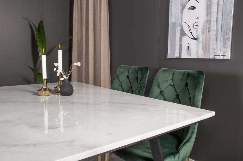Rektangulär matgrupp Venture Home Grön Svart 4st - Møbler - Bord - Spisegrupper