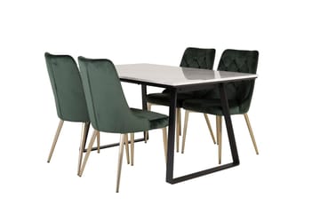 Rektangulär matgrupp Venture Home Grön Svart 4st - Møbler - Bord - Spisegrupper
