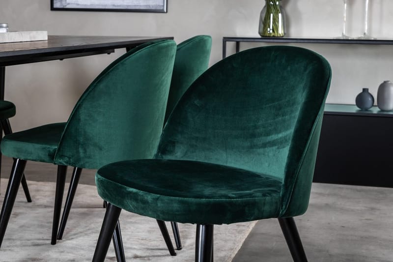 Rektangulär matgrupp Venture Home Grön Svart 6st - Møbler - Bord - Spisegrupper