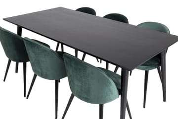 Rektangulär matgrupp Venture Home Grön Svart 6st - Møbler - Bord - Spisegrupper