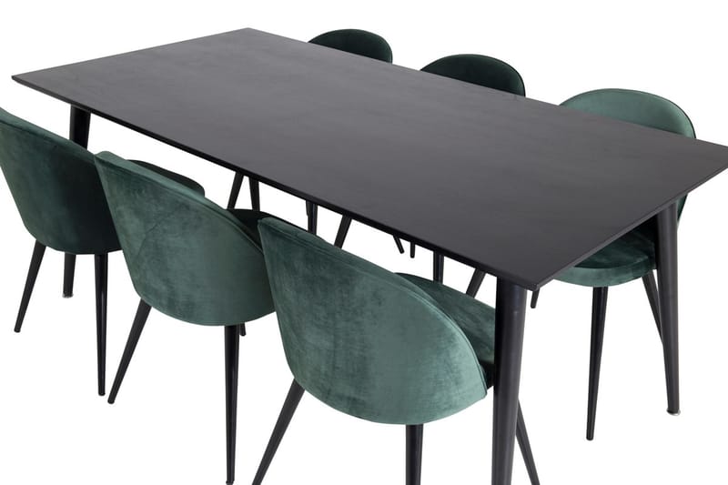 Rektangulär matgrupp Venture Home Grön Svart 6st - Møbler - Bord - Spisegrupper