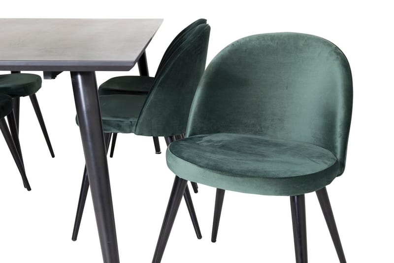 Rektangulär matgrupp Venture Home Grön Svart 6st - Møbler - Bord - Spisegrupper