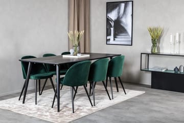 Rektangulär matgrupp Venture Home Grön Svart 6st - Møbler - Bord - Spisegrupper