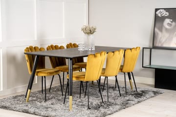 Rektangulär matgrupp Venture Home Gul Svart 6st - Møbler - Bord - Spisegrupper