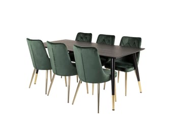 Rektangulär matgrupp Venture Home Guld - Møbler - Bord - Spisegrupper