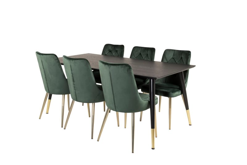 Rektangulär matgrupp Venture Home Guld - Møbler - Bord - Spisegrupper