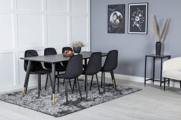Rektangulär matgrupp Venture Home Guld - Møbler - Bord - Spisegrupper