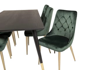 Rektangulär matgrupp Venture Home Guld - Møbler - Bord - Spisegrupper
