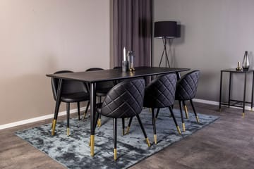 Rektangulär matgrupp Venture Home Guld - Møbler - Bord - Spisegrupper