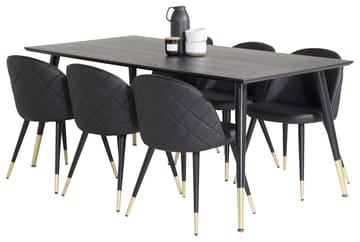 Rektangulär matgrupp Venture Home Guld - Møbler - Bord - Spisegrupper