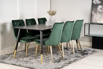 Rektangulär matgrupp Venture Home Guld - Møbler - Bord - Spisegrupper