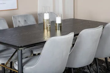 Rektangulär matgrupp Venture Home Ljusgrå Svart 6st - Lysegrå og sort - Møbler - Bord - Spisegrupper