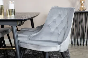 Rektangulär matgrupp Venture Home Ljusgrå Svart 6st - Lysegrå og sort - Møbler - Bord - Spisegrupper