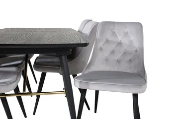 Rektangulär matgrupp Venture Home Ljusgrå Svart 6st - Lysegrå og sort - Møbler - Bord - Spisegrupper
