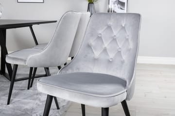 Rektangulär matgrupp Venture Home Ljusgrå Svart 6st - Møbler - Bord - Spisegrupper