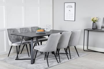 Rektangulär matgrupp Venture Home Ljusgrå Svart 6st - Møbler - Bord - Spisegrupper