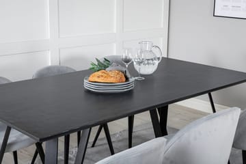 Rektangulär matgrupp Venture Home Ljusgrå Svart 6st - Møbler - Bord - Spisegrupper