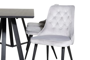 Rektangulär matgrupp Venture Home Ljusgrå Svart 6st - Møbler - Bord - Spisegrupper