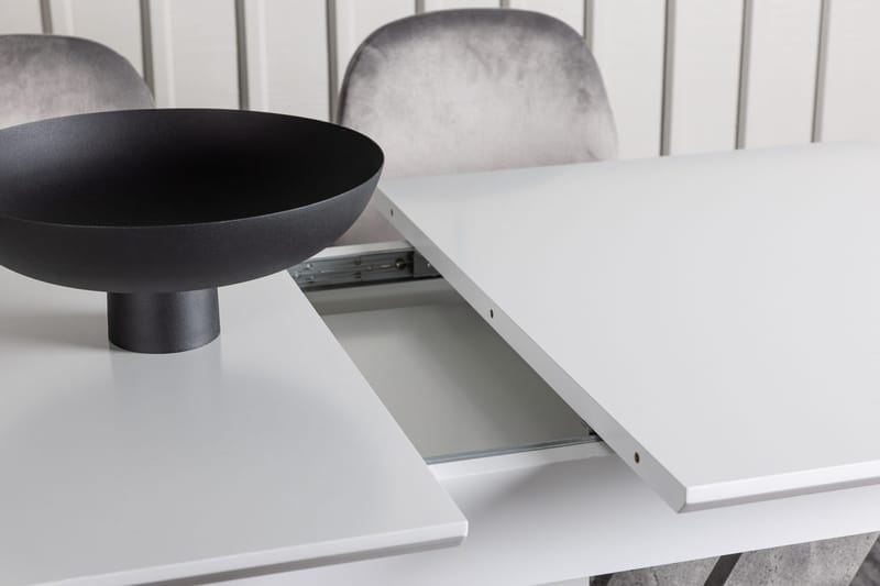Rektangulär matgrupp Venture Home Ljusgrå Vit 4st - Møbler - Bord - Spisegrupper