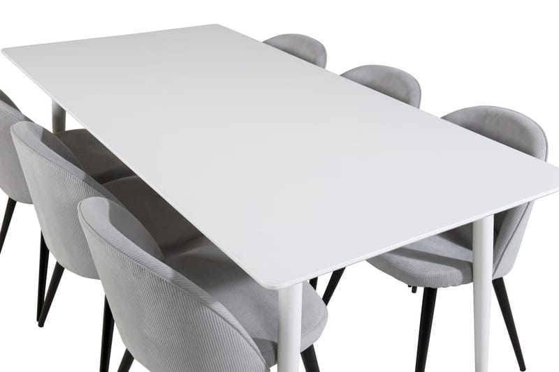Rektangulär matgrupp Venture Home Ljusgrå Vit 6st - Lysegrå, hvit - Møbler - Bord - Spisegrupper