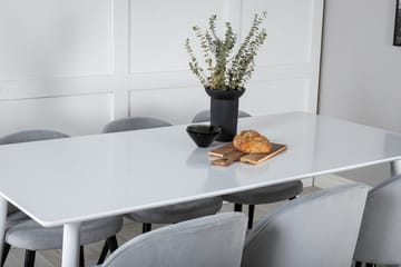 Rektangulär matgrupp Venture Home Ljusgrå Vit 6st - Lysegrå, hvit - Møbler - Bord - Spisegrupper