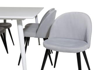Rektangulär matgrupp Venture Home Ljusgrå Vit 6st - Lysegrå, hvit - Møbler - Bord - Spisegrupper