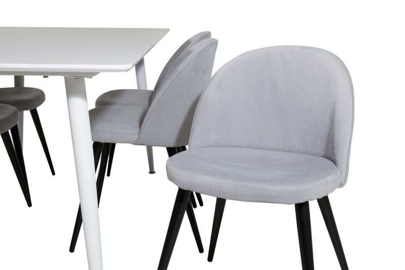 Rektangulär matgrupp Venture Home Ljusgrå Vit 6st - Lysegrå, hvit - Møbler - Bord - Spisegrupper