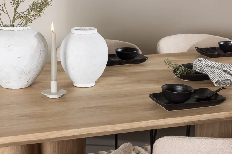 Rektangulär matgrupp Venture Home Ljust trä - Møbler - Bord - Spisegrupper