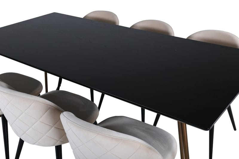 Rektangulär matgrupp Venture Home Mässing - Møbler - Bord - Spisegrupper