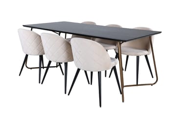 Rektangulär matgrupp Venture Home Mässing - Møbler - Bord - Spisegrupper