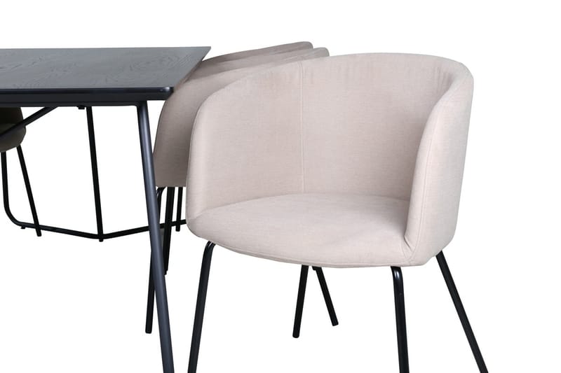 Rektangulär matgrupp Venture Home Mörkbeige Svart 6st - Møbler - Bord - Spisegrupper