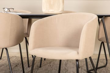 Rektangulär matgrupp Venture Home Mörkbeige Svart 6st - Møbler - Bord - Spisegrupper