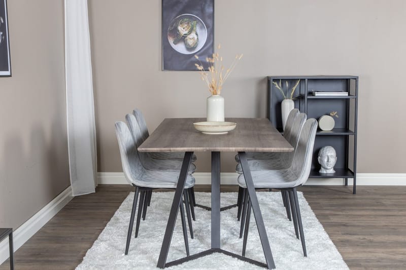 Rektangulär matgrupp Venture Home Natur 6st - Møbler - Bord - Spisegrupper