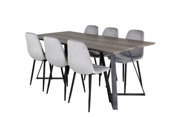 Rektangulär matgrupp Venture Home Natur 6st - Møbler - Bord - Spisegrupper
