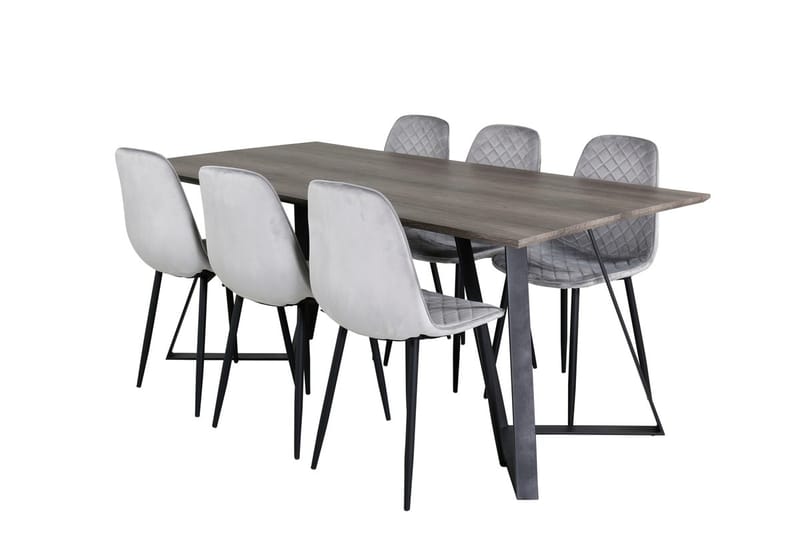 Rektangulär matgrupp Venture Home Natur 6st - Møbler - Bord - Spisegrupper